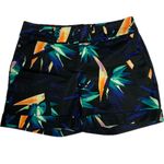 Apt. 9  Tropical Leaf Print Bermuda Shorts – Vibrant Black Orange Green Pattern Photo 1