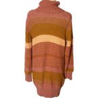 l*space L* Jetsetter Sweater Dress Serape Stripe Chunky knit long sleeve turtleneck Photo 6
