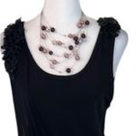 Beautiful stylish multi strand purplish pinkish floating faux pearl necklace EUC Photo 6