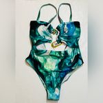 NWT Villa Fresca Isla One Piece in Tropic Ink Size 12 Green Photo 5