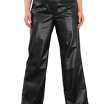 ZARA Blogger Favorite Black Faux Leather Straight Leg Pants Large Photo 9