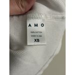 AMO Ribbed Cropped Short Sleeve W/Quarter Zip Collar 100% Cotton Baby Tee White Size XS Photo 4