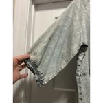 Acid Wash Retro Short Sleeve Flared Babydoll Style Denim Dress Ruffle Size XL Blue Photo 2