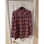 Lands' End Women's Long Sleeve Flannel Shirt Pink Maroon Plaid Cotton Plus 20W Photo 5
