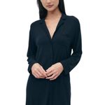 Naadam Black Long Sleeve Button Gown Size Small Photo 2