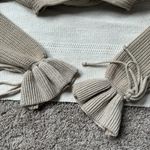 Missguided Tan Knit Puff Ruffle Sleeve Bow Tie Cropped Long Sleeve Sweater Top Photo 6