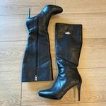 Coach  Grace Black Leather Heeled Knee High Boot Size 8 Photo 2