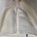 St. John Metallic Checkered Texture Pencil Skirt Size 8 wool, silk Winter white Photo 8