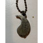 Y2K Yin Yang Paisley Pendant Necklace Glitter Enamel Ball Chain Vintage Style Black Photo 2