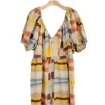 Anthropologie  Ranna Gill Tie Back Puff Sleeve Linen Blend Jumpsuit NEW Photo 5