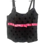 Cacique  Plus 18/20 Black Dot Pink Mesh Lingerie Corset Top Coquette Goth Bustier Photo 0