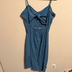 & Other Stories & OTHER STORIES Fit and Flare Denim Dress Open Tie Back- Size 12 Photo 6