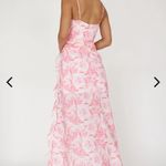 Selfie Leslie Serif Ruffle Trim Split Maxi Dress Pink Photo 1