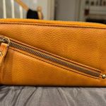 Free People Wallet Zip Around Wristlet Vegan Leather Brown 8"x4" Photo 4