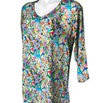 APNY Semi Sheer Abstract Multi Color Pullover Print Tunic, Sz S Photo 7