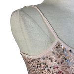 Dillard's Pink sequin glam mini dress spaghetti strap, sparkly cocktail party club wear Photo 5