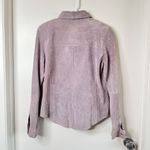 Mixit  Womens Sz 8/M Lavender Genuine Leather Suede Shirt Jacket Snap Front Lilac Photo 1