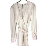Reformation  Rya Silk Dress Size Large Long Sleeve Wrap Wedding Gown Photo 5