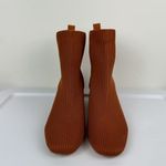 Joie  Revolve Neely Sock Ribbed Ankle Booties Sz 8.5 Chestnut Brown Block Heel Photo 5