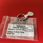 Bomb Party RBP6571 “Simple Kindness” LG Emerald Fire Opal Rhodium Sz 7 Ring NWT Photo 5