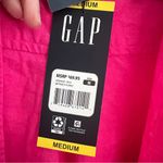 Gap  Women's Boyfriend Fit Button Down Long Sleeve Shirt 100% Linen Fuchsia NWT Photo 4
