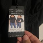 NWT Sofía Jeans black bell sleeve peplum top blouse on or off shoulder Size XS Photo 11