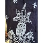 Farm Rio ‎ Jackie Romper Navy Blue White Embroidered Linen Blend Summer Size XS Photo 3