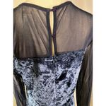Entro  Velvet Mesh Long Sleeve Gown Maxi Dress Blue Size L Evening Formal Holiday Photo 7