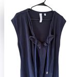 Carven NEW Cinched Cord Navy Dress Blue Size L Photo 3