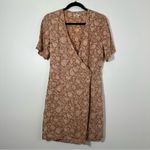 Faherty Ashley Wrap Dress Bronze Riviera Floral XS No Belt Brown Photo 2