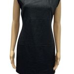 Bebop  Black Leather Look Cap Sleeve Zip Back Stretch Mini Dress Size Large Photo 0