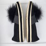 Sondra Roberts Romy Slip on Shoes Black Suede Furry Pom Pom Flats Sneakers Sz 9 Photo 13