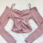 Dazy pink off shoulder ruched longsleeve shirt Size XS Photo 1