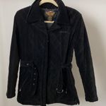 Harley Davidson Black Quilted Moto Biker Jacket with Belt Size: S Photo 0