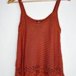 Anthropologie Freshman Pointelle Knit Crochet Boho Tank Top Rustic Orange Photo 1