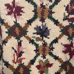 Cape Isle Knitters ramie cotton pullover chunky floral sweater size large Green Photo 7