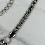 Rhinestone Heart Flower Chain Belt Y2K Silver Tone Metal Links OS ✨ Photo 3