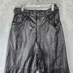 Vintage Womens Black 100% Genuine Leather Pants Korea Size 12 Photo 2