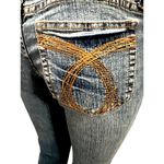 Authentic 579 Jeanswear Denim Blue Mid Rise Straight Leg Embroidered Pockets SZ7 Size undefined Photo 9