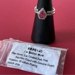 Bomb Party RBP6143 “I’m Better Now” Sapphire/Quartz on Rhodium Size 10 Ring NWT Photo 3