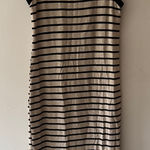 One Clothing Los Angeles Black & Cream Striped Long Dress Photo 0