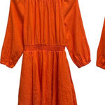 J.Crew  Palermo Mini Sundress Orange Linen Smocked Waist Coastal Resort Wear XS Photo 0