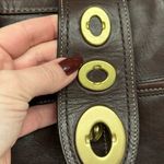 Coach Vintage Lily Legacy Brown Leather Tote Turnlock Hardware Strap Dark Brown Photo 9