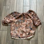 Westport Gold and Brown Puff Sleeve Blouse Photo 4
