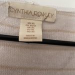 Cynthia Rowley  White Tan Striped Hooded Cardigan Open Front Lightweight Sz XS Photo 1