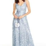 Light Blue/Silver Prom/Formal Dress Blue Size 2 Photo 0