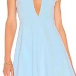 Revolve By the Way Sammie V-Neck Skater Dress Open Back Straps Light Blue Size S Photo 0