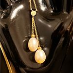 14K Gold Diamond & Pearl Lariet Necklace Photo 10