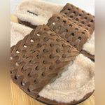 Rag and Bone  Bailey Size 9/39 Suede Faux Shearling Lined Slippers Slides‎ Woven Photo 4
