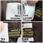 ILI New York Leather Wristlet Wallet Clutch Dark Brown Plum Rosette Photo 1